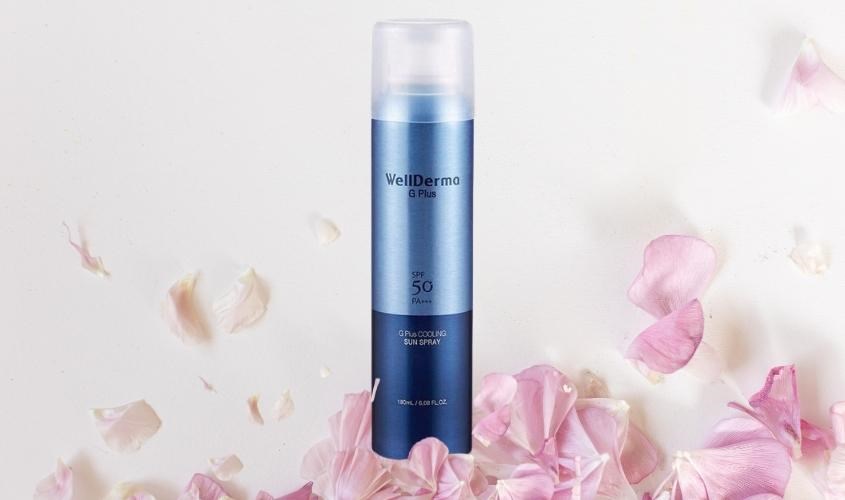 Xịt chống nắng Wellderma có thành phần tự nhiên dịu nhẹ
