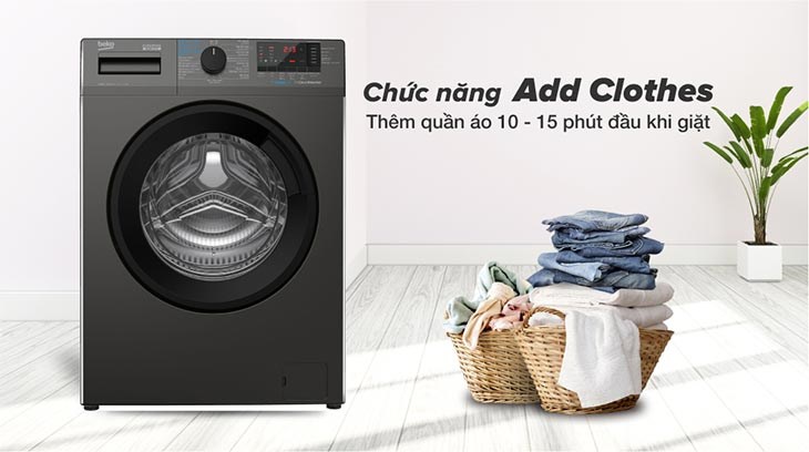 Máy giặt Beko Inverter 9 kg WCV9614XB0STM tiện lợi với tính năng thêm đồ trong khi giặt 