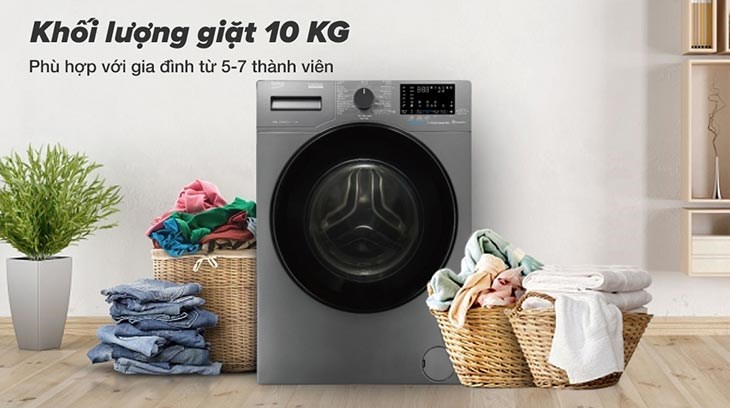 Máy giặt Beko Inverter 10 kg WCV10648XSTM đáp ứng tối đa nhu cầu sử dụng của 5 - 7 người
