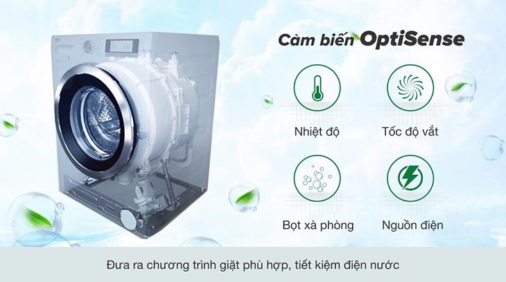 Máy giặt Beko Inverter 9 kg WCV9612XB0ST cho hiệu quả giặt vượt trội bởi cảm biến thông minh Optisense