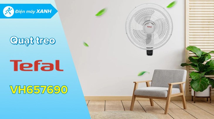 Quạt treo Tefal Turbo Life VH657690 sở hữu màu sắc sang trọng, kiểu dáng hiện đại, phù hợp cho nhiều không gian nội thất