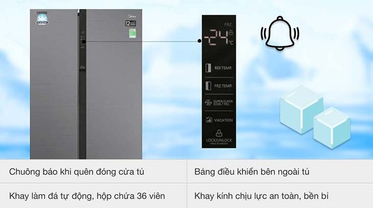 Tủ lạnh Midea được trang bị nhiều tiện ích mang đến sự tiện dụng cao cho người dùng