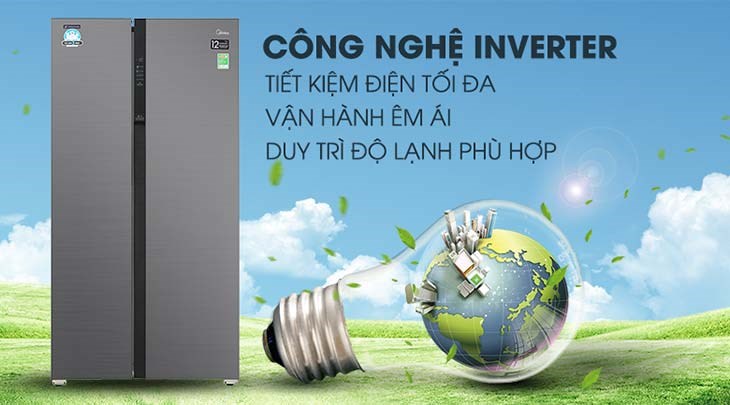 Tủ lạnh Midea tiết kiệm điện hiệu quả với công nghệ Inverter