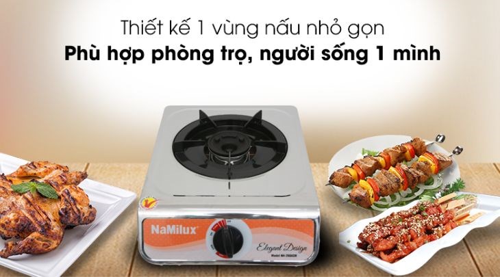 Bếp ga đơn Namilux NH-260ASM có kích thước gọn gàng, thích hợp cho các không gian bếp nhỏ hẹp như ở phòng trọ