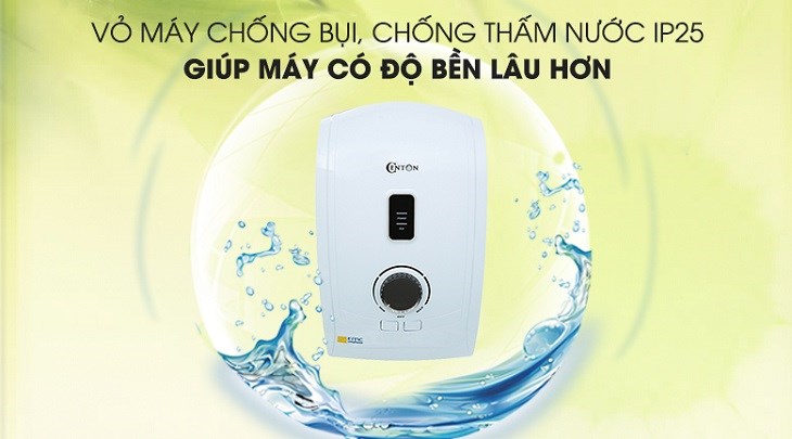 Máy nước nóng trực tiếp Centon 5500W GD600ESP RS FL được trang bị vỏ ngoài đạt chuẩn IP25, tiện lợi khi dùng