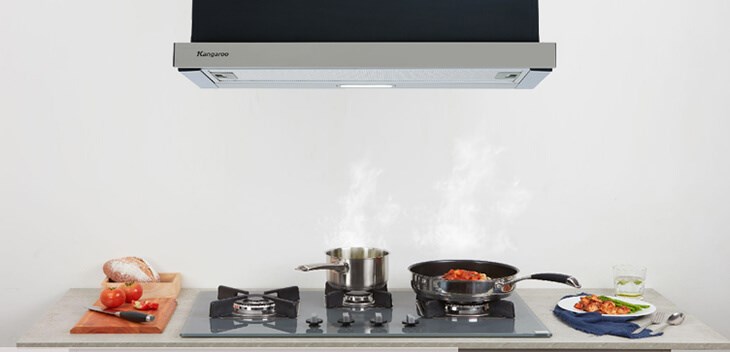 Chế độ kiểm soát chất lượng không khí trên máy hút mùi giúp đem đến không gian bếp thoáng đãng cho gia đình