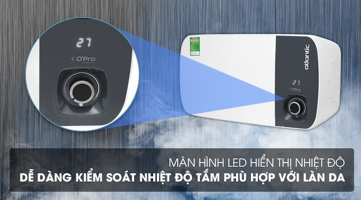 Bình nước nóng Atlantic 20 lít SWH 20H M-3 NEO PLUS 823019 mang lại cho bạn màn hình hiển thị nhiệt độ dễ dàng theo dõi, kiểm soát nhiệt độ cùng với cơ chế làm nóng gián tiếp