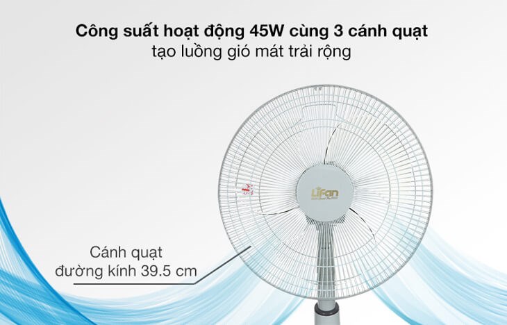 Quạt lửng Lifan QL-216 tạo làn gió mát nhanh và rộng, giúp luân chuyển không khí khắp phòng tốt hơn
