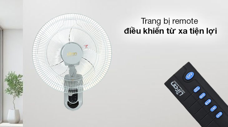 Quạt treo Lifan TE-1688 được trang bị remote điều khiển từ xa giúp người dùng điều chỉnh tốc độ gió, chức năng của quạt từ xa thuận tiện