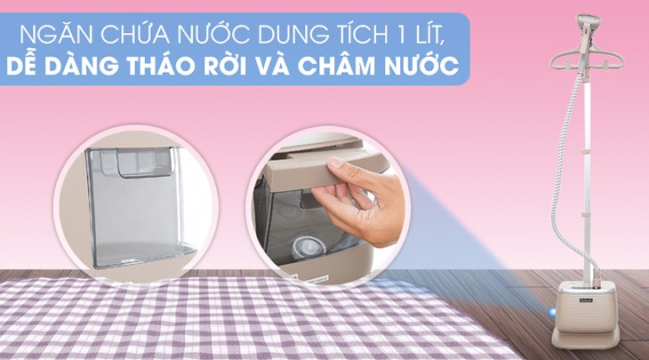 Bàn ủi hơi nước đứng BlueStone GSB-3941 1800W có thiết kế thanh thẳng đứng, giúp ủi quần áo thuận tiện hơn