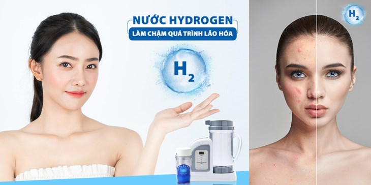 Nước hydrogen giúp trung hòa các tác nhân gây lão hóa, đem đến cho bạn làn da khỏe mạnh