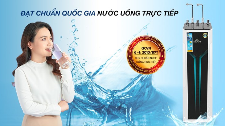 Máy lọc nước RO nóng nguội lạnh Hòa Phát HWBS3A 1021 10 lõi có thể tạo ra nguồn nước Hydrogen giúp loại bỏ axit dư thừa và các tác nhân gây hại