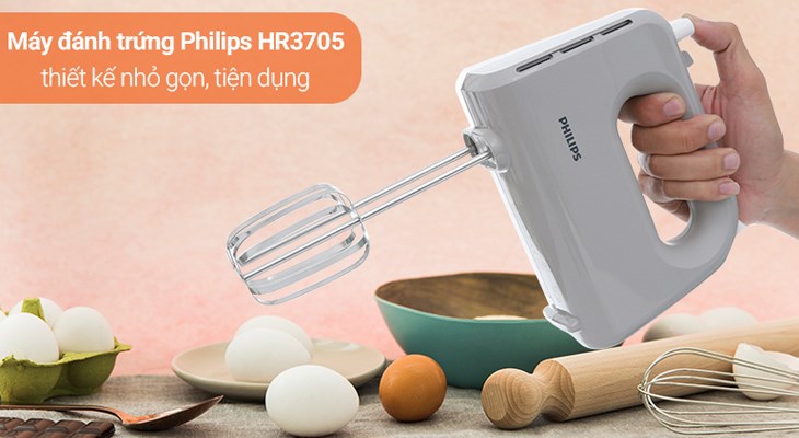 Máy đánh trứng Philips không chỉ nổi bật về thiết kế, máy còn kèm theo công suất cùng nhiều tiện ích thông minh