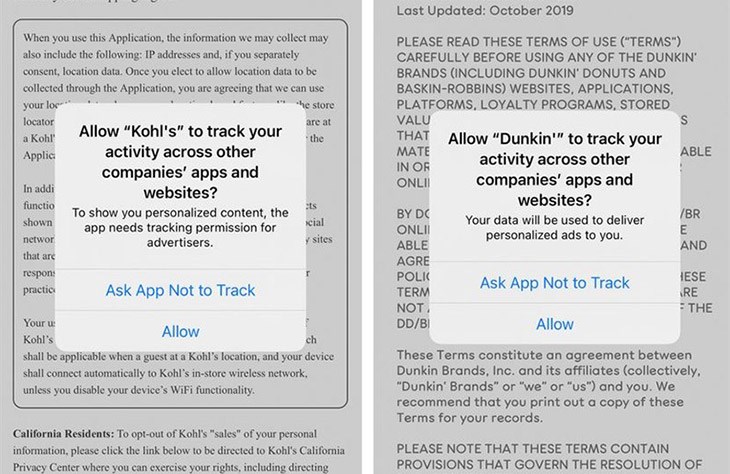 Hiển thị cửa sổ hỏi bạn có muốn được theo dõi hay không và hiển thị lý do
