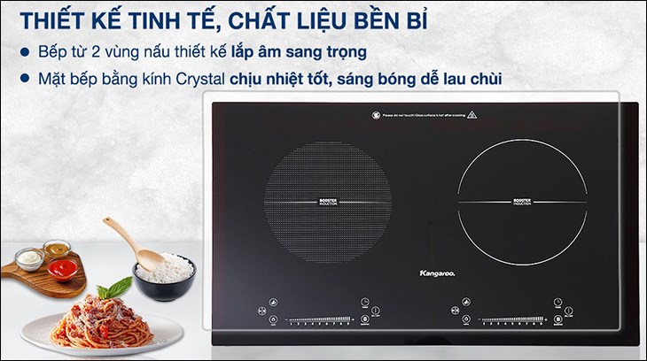 Bếp từ đôi lắp âm Kangaroo KG855i phù hợp với gia đình có tần suất nấu ăn nhiều