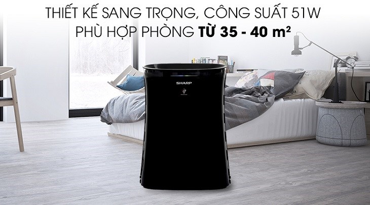 Máy lọc không khí Sharp FP-GM50E-B 51W có công suất lên tới 51W phù hợp cho không gian từ 35 - 40 mét vuông