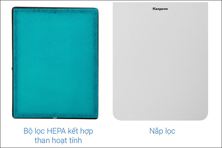 Bộ lọc HEPA kết hợp than hoạt tính trên máy lọc không khí Kangaroo KG30AP1 50W giúp loại bỏ bụi bẩn, vi khuẩn và khử mùi tốt