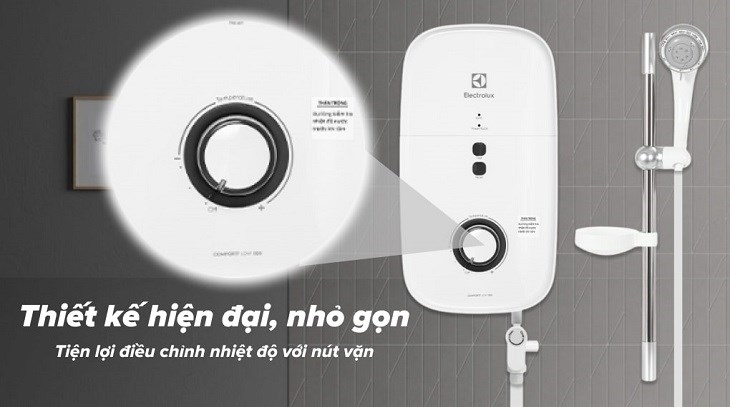 Máy nước nóng trực tiếp Electrolux EWE451KB-DWG2 sở hữu thiết kế nhỏ gọn, hiện đại, phù hợp mọi không gian nhà tắm