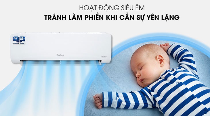 Máy lạnh Nagakawa Inverter 2 HP NIS-C18R2H10 tránh gây tiếng ồn với tính năng hoạt động siêu êm Quiet