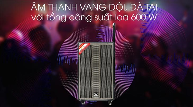 Loa kéo karaoke Dalton TS-15G600X 600W có âm thanh vang dội, đã tai với tổng công suất 600 W