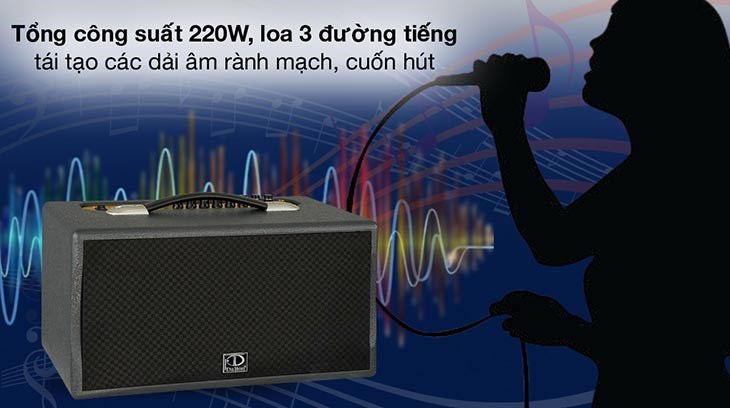 Loa karaoke xách tay Dalton PS-K16A 220W là loa 3 đường tiếng tái tạo từng dải âm rành mạch, âm sắc tinh khiết