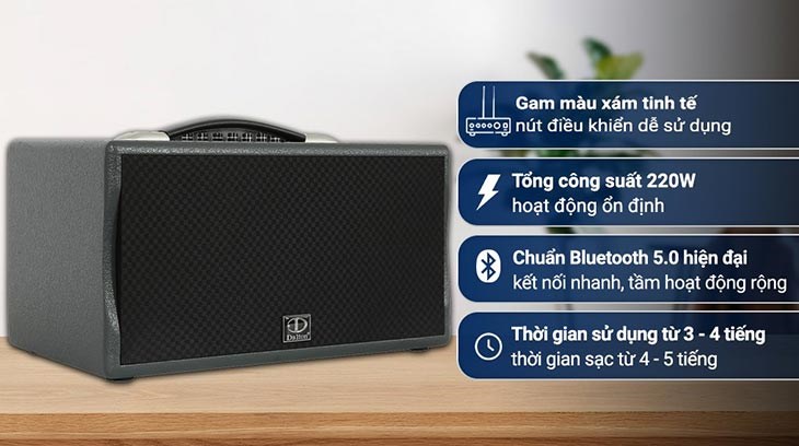 Loa karaoke xách tay Dalton PS-K16A 220W được sản xuất theo quy trình kiểm định nghiêm ngặt, đảm bảo chất lượng cao