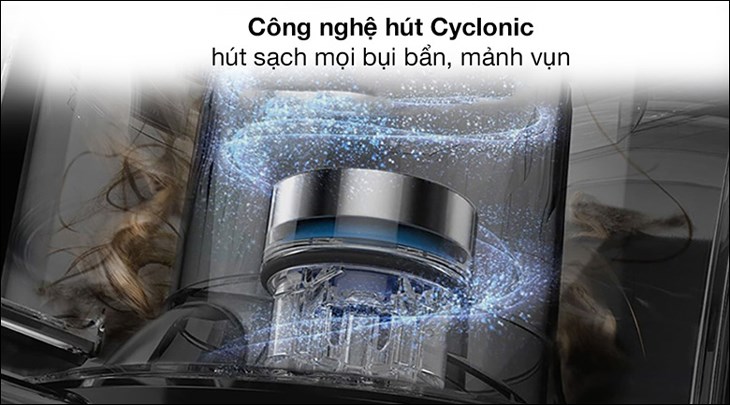 Máy hút bụi dạng hộp Electrolux Z1220 được trang bị công nghệ hút xoáy Cyclonic giúp hút sạch tối đa bụi bẩn mà không gây tắc nghẽn ống hút