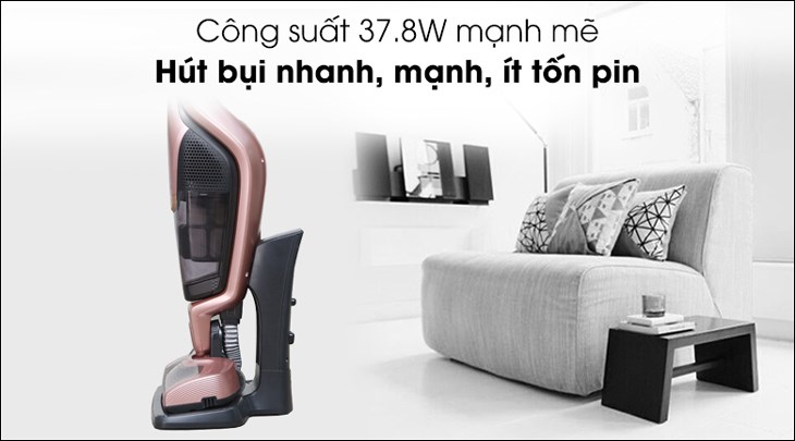 Máy hút bụi không dây Electrolux ZB3314AK có công suất hoạt động 37.8W, giúp bạn hút sạch bụi bẩn nhanh chóng