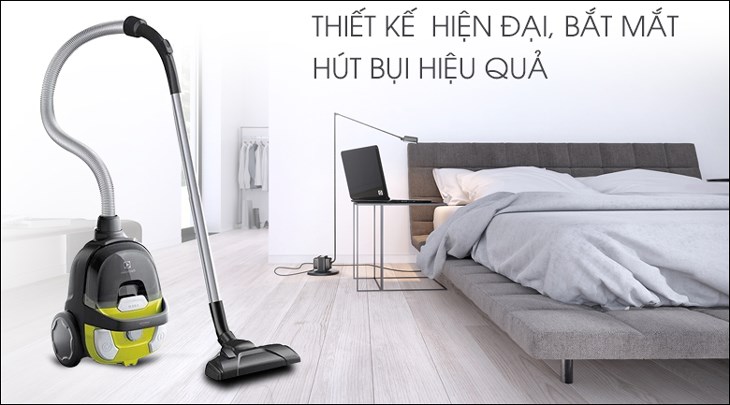 Máy hút bụi dạng hộp Electrolux Z1231 có kiểu dáng nhỏ gọn, màu sắc trẻ trung, tô điểm nhẹ nhàng cho không gian sử dụng