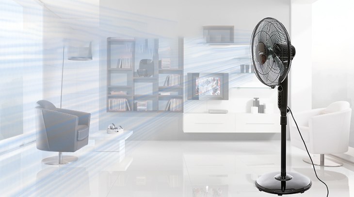 You can use the Midea FS40-15Q standing fan in an air-conditioned room to improve air circulation