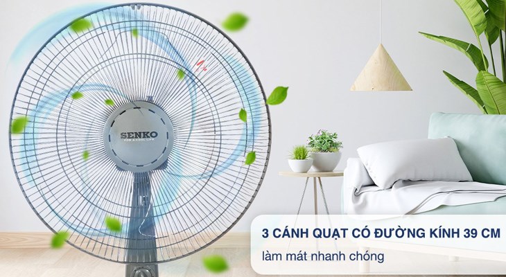 You can use the Senko DH1600 standing fan in the air-conditioned room to improve air circulation