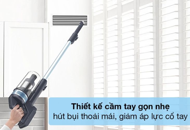 Máy hút bụi không dây Samsung VS15A6031R1/SV có thiết kế cầm tay gọn nhẹ vô cùng tiện lợi