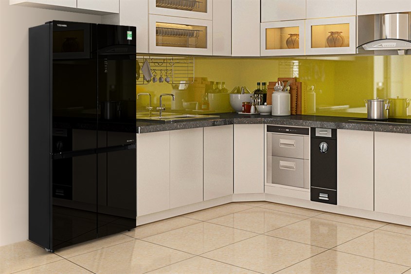 Thiết kế sang trọng của tủ lạnh tráng gương Toshiba Inverter 511 lít GR-RF610WE-PGV(22)-XK nâng tầm gian bếp