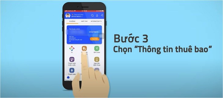 Chọn mục thông tin thuê bao