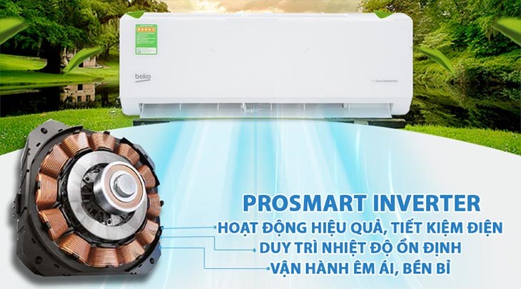 Máy lạnh Beko Inverter 1 HP RSVC09VT tiết kiệm điện đến 60% nhờ công nghệ ProSmart Inverter