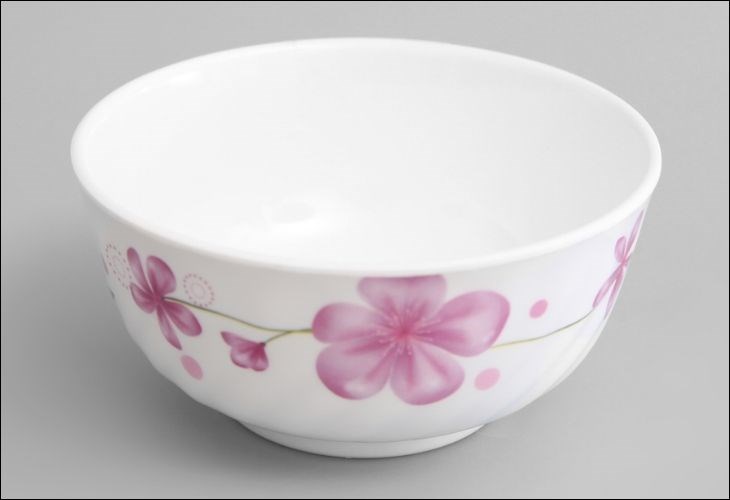 Chén cơm nhựa Melamine 11.5 cm Vinh Cơ VCP02-A999 có họa tiết hoa trang nhã, mát mắt, phù hợp với không gian hiện đại