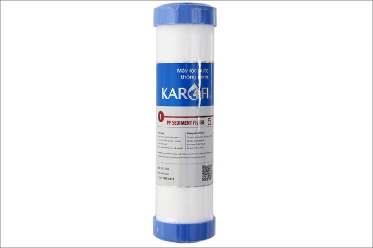 Thay thế lõi lọc thô Karofi số 1 Smax Duo PP 5 micron Sediment Filter định kỳ giúp loại bỏ các cặn bẩn lơ lửng trên 5 micron hiệu quả