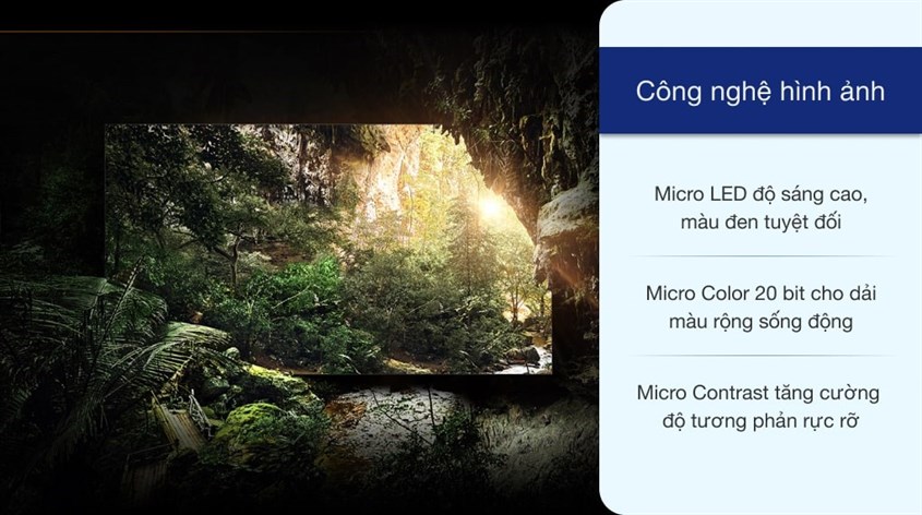 Smart Tivi The Wall Micro LED Samsung 4K 110 Inch MNA110MS1A với bộ công nghệ Micro LED, Micro Color 20 bit và Micro Contrast