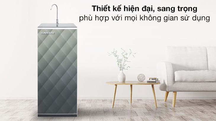 Máy lọc nước RO Sunhouse SHA8858K 8 lõi có thiết kế đẹp mắt, phù hợp sử dụng ở phòng khách, phòng bếp 