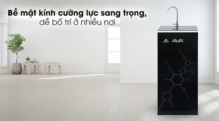 Máy lọc nước RO AVA AVW-32009H 9 lõi có thiết kế tinh tế, bề mặt kính cường lực mỹ thuật sang trọng