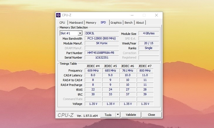 Thẻ SPD cung cấp thông tin về số lượng khe cắm RAM và thông số của RAM