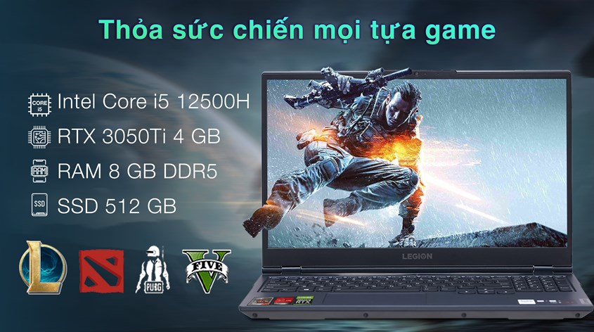 Laptop Lenovo Legion 5 15IAH7 i5  sở hữu hiệu năng mạnh mẽ