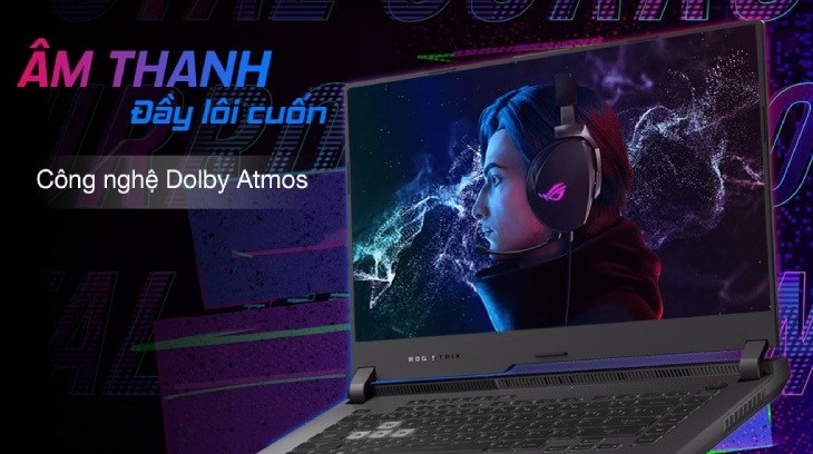 Laptop Asus Gaming ROG Strix G15 G513IH R7 (HN015W) tích hợp ông nghệ Dolby Atmos mang đến chất âm chi tiết