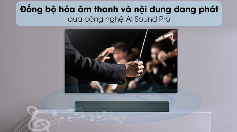 Công nghệ AI Sound Pro trên loa LG có khả năng tự động điều chỉnh âm thanh đồng nhất với nội dung trước đó Công nghệ AI Sound Pro trên loa LG có khả năng tự động điều chỉnh âm thanh đồng nhất với nội dung trước đó