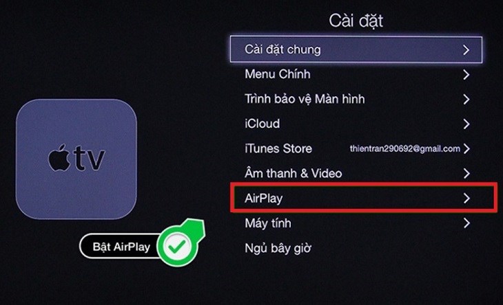 Kích hoạt AirPlay 2