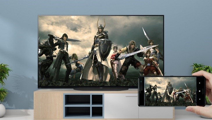 Với tính năng AirPlay 2, người dùng có thể thưởng thức nội dung trên màn hình lớn Android Tivi OLED Sony 4K 48 inch KD-48A9S từ điện thoại tiện lợi