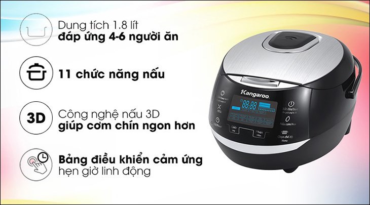 Nồi cơm điện tử Kangaroo 1.8 lít KG595 đang được bán tại Pgdphurieng.edu.vn với mức giá 2.089.000 đồng (cập nhật tháng 05/2023 và có thể thay đổi theo thời gian)