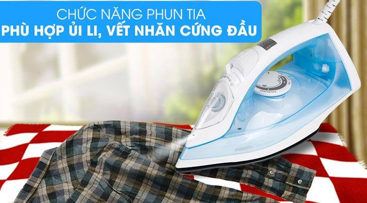 Sử dụng bàn ủi hơi nước Philips GC1740 2000W để vải mềm mịn và nhanh thẳng