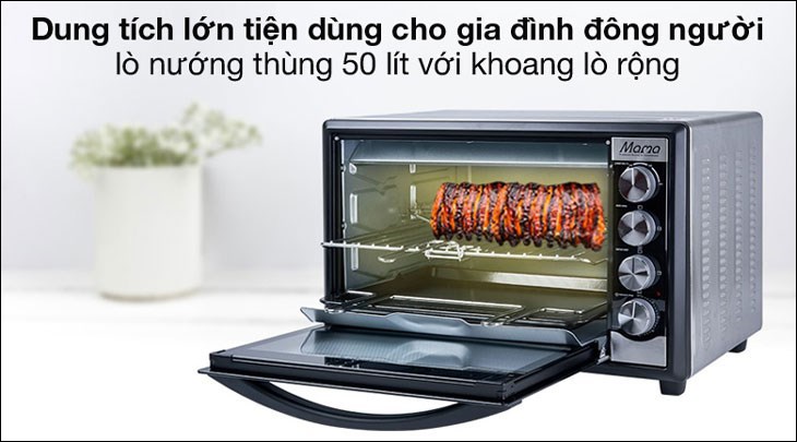 Lò nướng Sunhouse Mama SHD4250S 50 lít có dung tích 50 lít thích hợp sử dụng trong gia đình có đông thành viên, nhà hàng, khách sạn,…