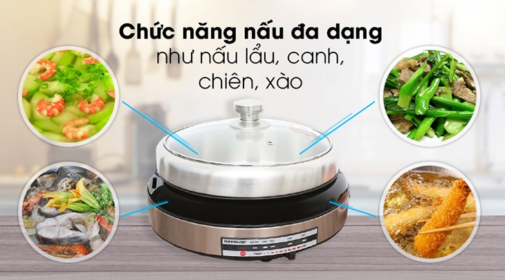 Nồi lẩu điện Sunhouse SHD4526 4 lít có thể chế biến đa dạng các món ăn như: nấu lẩu, chiên xào, canh, súp... tiện lợi Nồi lẩu điện Sunhouse SHD4526 4 lít có thể chế biến đa dạng các món ăn như: nấu lẩu, chiên xào, canh, súp... tiện lợi